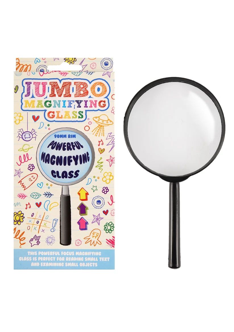 Jumbo Magnifying Glass 90mm Ring, 17.5cm Length,