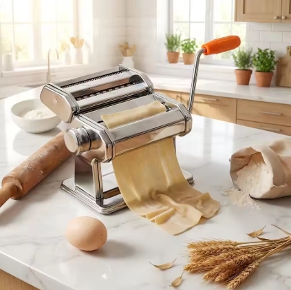 Portable Hand Crank Noodle Machine Stainless Steel Dough Roller Pasta Maker Househould Kitchen Small Hand Roller Noodle Maker