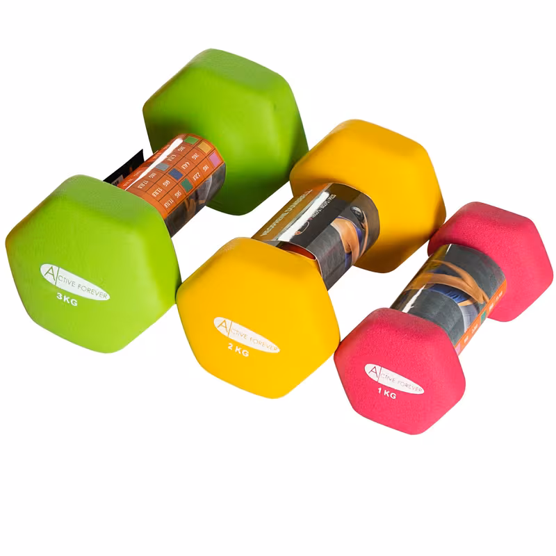 Weights Dumbbells Set with Stand Dumbbells in Pairs Non-Slip Anti-Roll Hand Weights Dumbbells in 1kg 2kg 3kg