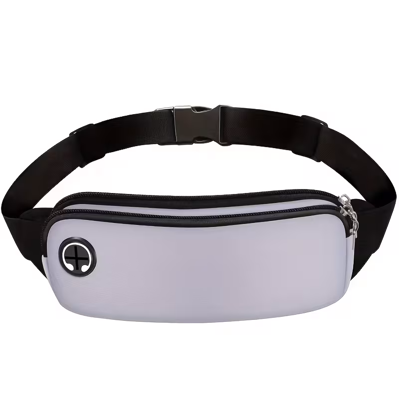 Black EVA Running Waist Pack with Zipper Closure - Durable, Adjustable Strap for Men and Women, Ideal for Fitness and Sports Activities, Sports Waist Bag|Adjustable Waist Bag|Zippered Waist Bag