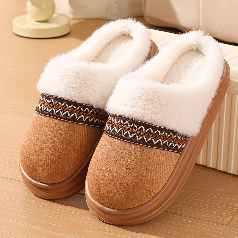 Autumn And Winter New Women'S Slippers Retro Trend faux fur Shoes Couple Indoor Home Can Wear Casual Style, Women Shoes