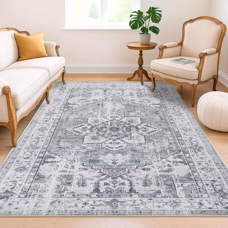 Vintage Carpet with Anti Slip Backing, Suitable for Use in Living Rooms, Bedrooms, And Dining Rooms, Pet Friendly Carpet, Enriching Home Decor