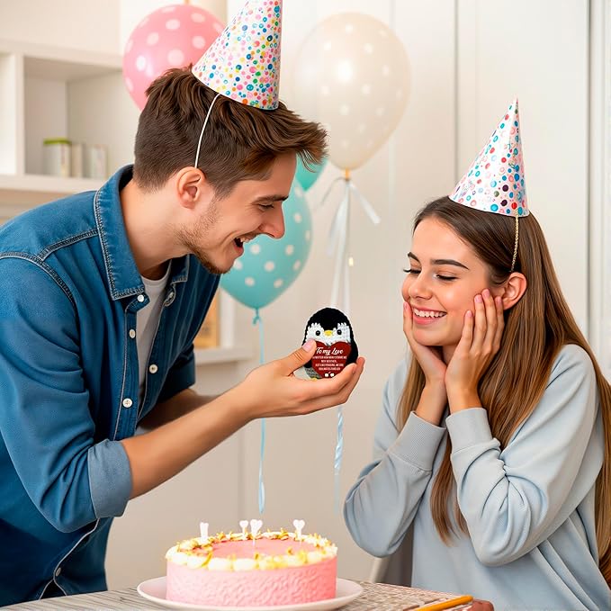 zipanda special for VELENTI Handmade Crochet Penguin Gift – Cute Romantic Present for Him or Her, Boyfriend, Girlfriend, Husband, Wife – I Love You Anniversary, Birthday, Wedding, or Easter Gift for Couples