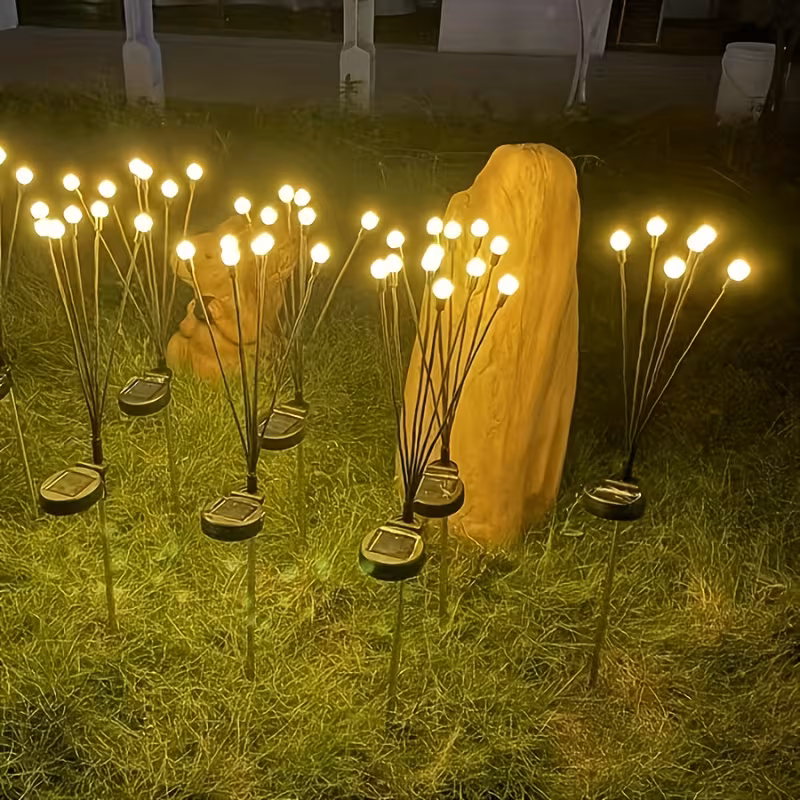 New Upgraded Set of 10 Solar Firefly Lawn Lights, Suitable for Garden LED Wind-Driven Stake Decoration, Outdoor Pathway And Grass Lighting, Perfect for Christmas, New Year, Ramadan, Home Courtyards, And Garden Ambiance Lighting
