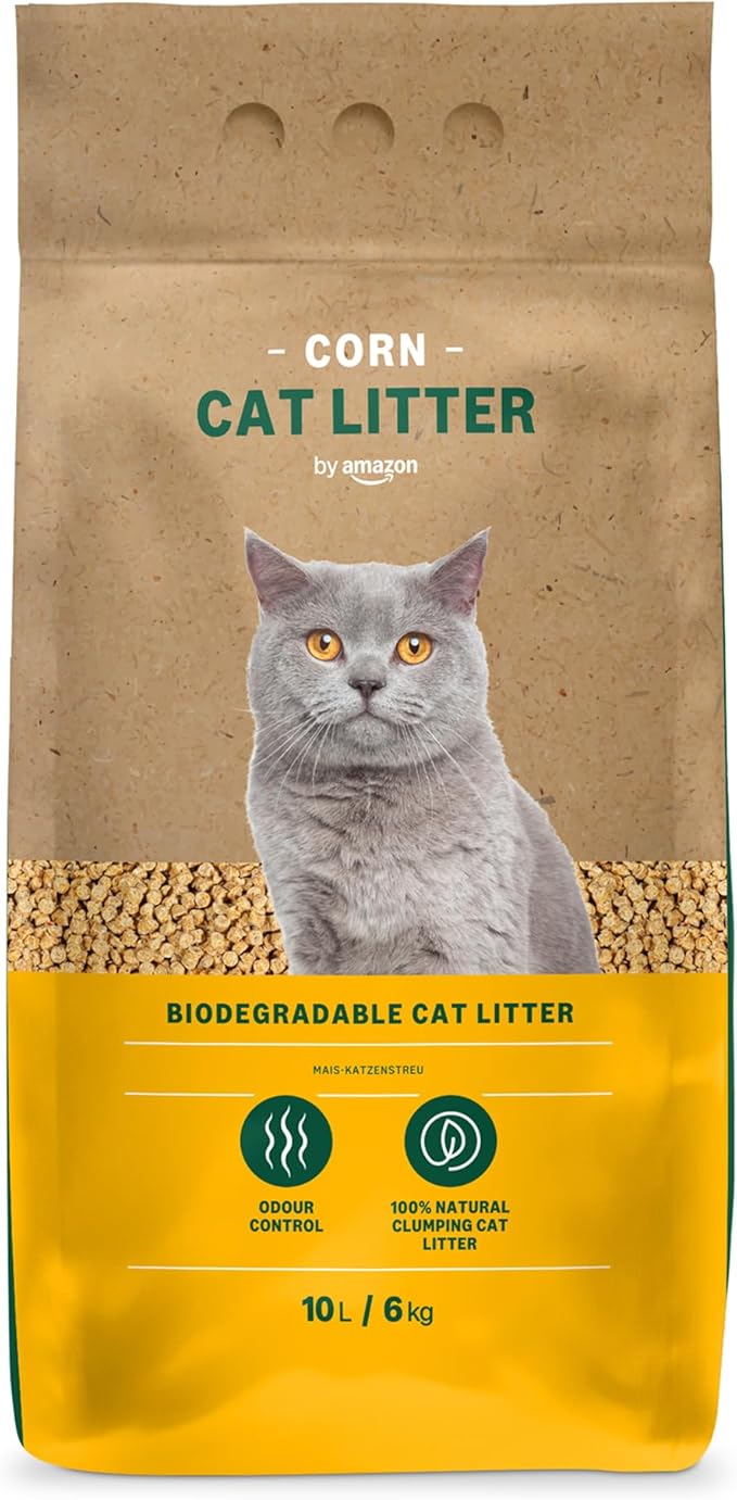 by Amazon Clumping Corn Cat Litter, Unscented, 10 L (Pack of 1) (Previously a Lifelong brand, same product)