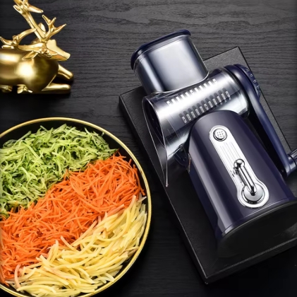 5-in-1 Rotary Cheese Grater & Vegetable Slicer Stainless Steel Easy to Clean Multi-Functional Kitchen Tool for Home Use