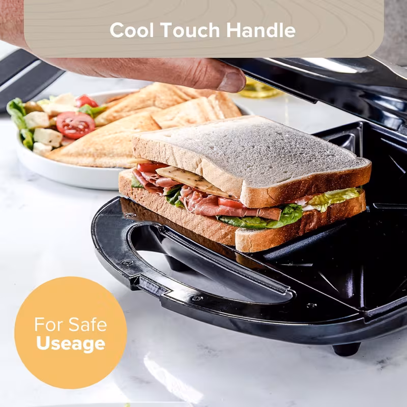 4 Slice Toastie Maker/Easy Clean Non Stick Sandwich Toaster Electric Sandwich Maker & Panini Press – 1400W High Power Indoor Grill with Non-Stick Floating Plates