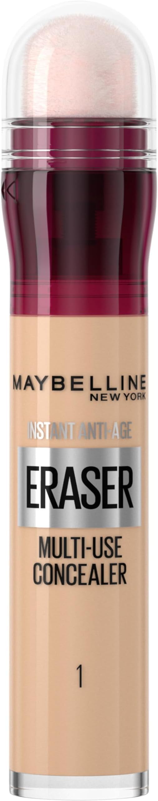 Maybelline Concealer Instant Anti Age Eraser Eye Concealer, Dark Circles and Blemish Concealer, Ultra Blendable Formula Dermatologist Tested & Suitable for Sensitive Skin 01 Light