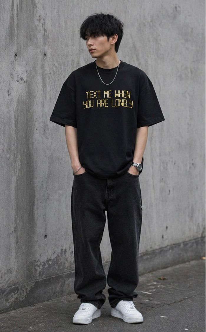 Bleek Boxy Tee Washed Black and Grey
