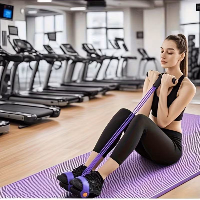 Six-Tube Upgraded High-Tension Resistance Band - Ergonomic Design, Durable Purple Resistance Band, Suitable for Home Gyms, Cardio Workouts, Strength Training, Exercise Accessories, Stylish Fitness Equipment, Comfortable Grip, Winter Home Fitness