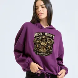 BisonByDesign Women's Muscle Mummy Cropped Hoodie Activewear & Casualwear