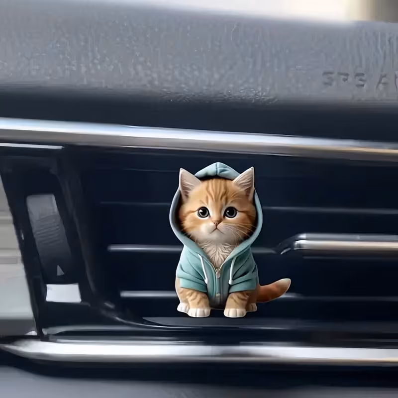 2pcs Cute 2D Cat Car Air Freshener Clip Set Scent Diffuser Vent Decoration for Car Fragrance Diffusers Vent Clips, And Decorations for Car Air Outlets, Suitable for Holiday Decor