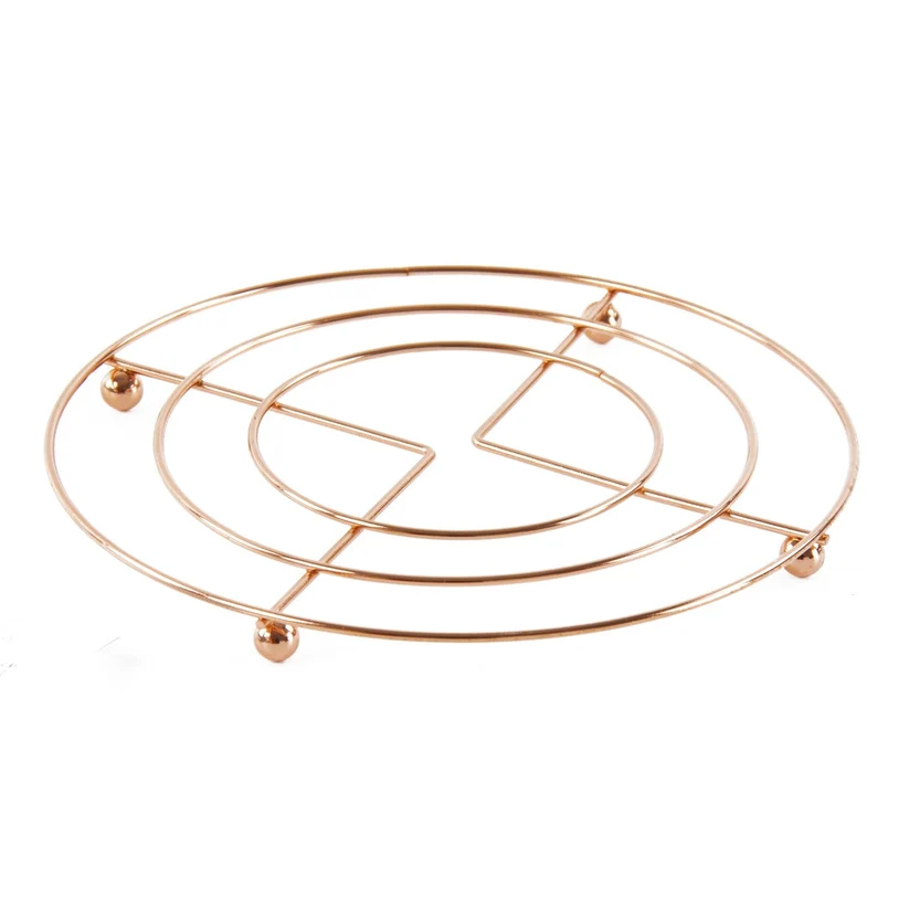 Durane Round Chrome Pan Coaster Trivet Copper Colour 18cm