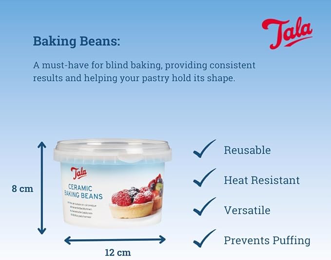 Tala Ceramic Baking Beans - Reusable Heat Resistant Blind Weights - Oven Beads for Pies, Tarts, and Pastry Crusts - Bakeware Accessories - Approx. 700g
