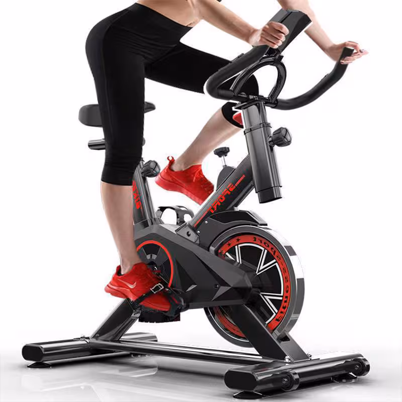 Indoor Exercise Bike | Silent Cycling Trainer With LCD Monitor, Adjustable Resistance & Heart Rate SensorCapacity | Home Fitness Spin Bike With Stand & Water Bottle Holder, Without Battery