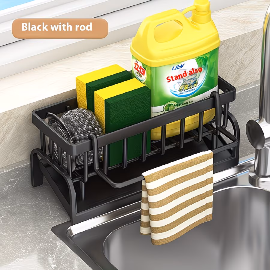 Kitchen/Bathroom Sink Storage Rack Set/Multi-Functional/Faucet Hanging Storage Rack/Suitable for Dishcloths, Sponges, Brushes/Durable, Easy-To-Clean/Home Organization/Space-Saving Storage Solution
