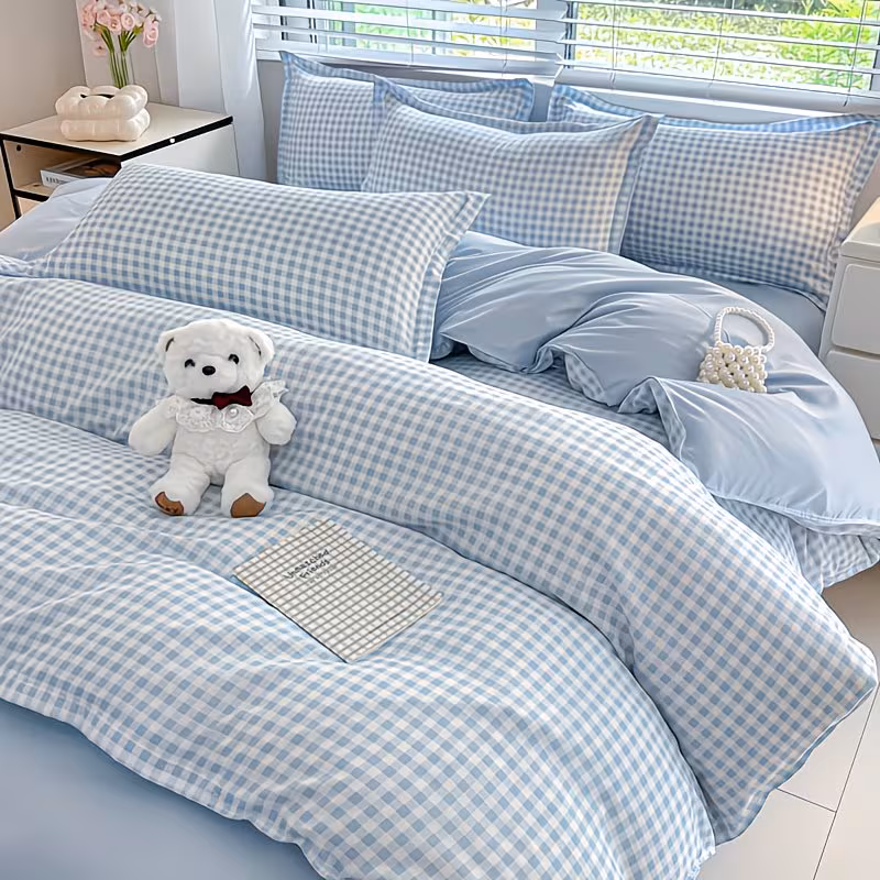 Luxurious 4pcs bedding - Soft And Breathable Floral Print Duvet Cover, Flat Sheet, And Pillowcases - Skin-Friendly Polyester, Machine Washable - Perfect for All Seasons