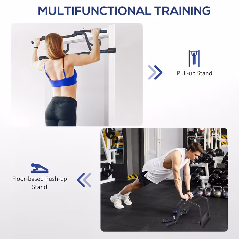 Pull Up Bar Doorway with Non-Slip Multi Grips, Door Frame Chin Up Bar Push up Stand with Anti-Fall Slot for Home Gym Upper Body Workout