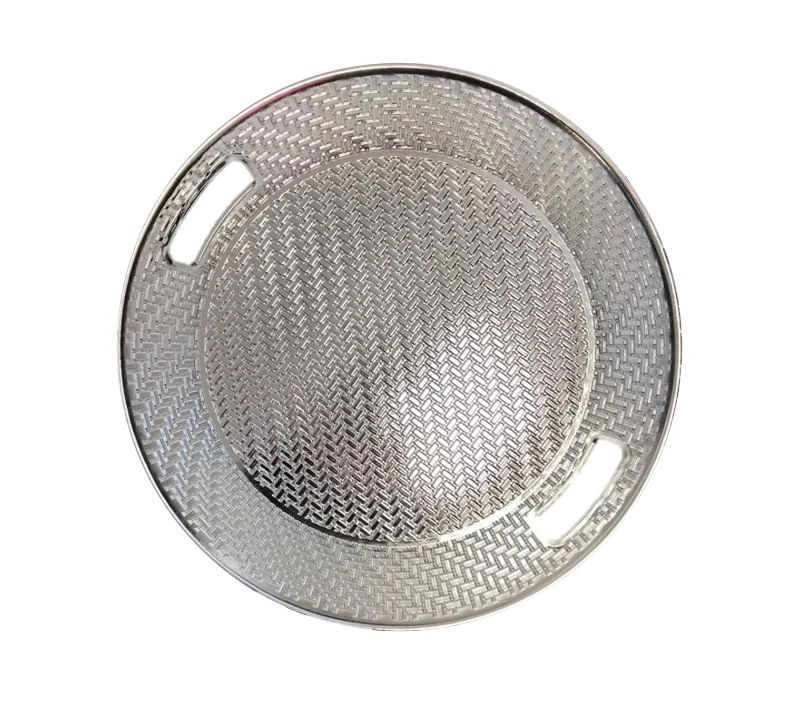 Plastic Round Serving Tray Patterned Design 26 cm Assorted Colours