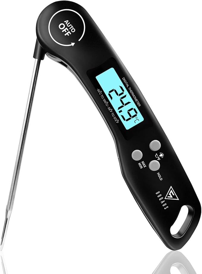 DOQAUS Meat Thermometer, 3s Instant Read Food Thermometer-Backlit LCD