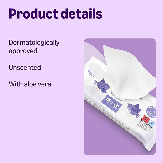 by Amazon Sensitive Baby Wipes 1008 Wipes, Unscented, 18 Pack of 56