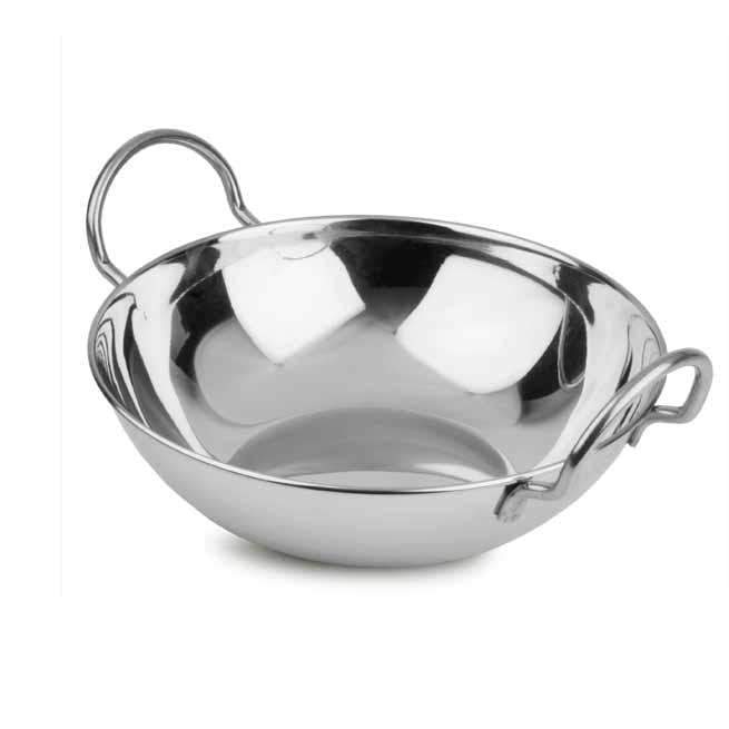 Stainless Steel Indian Curry Food Serving Dish with Handle 18cm