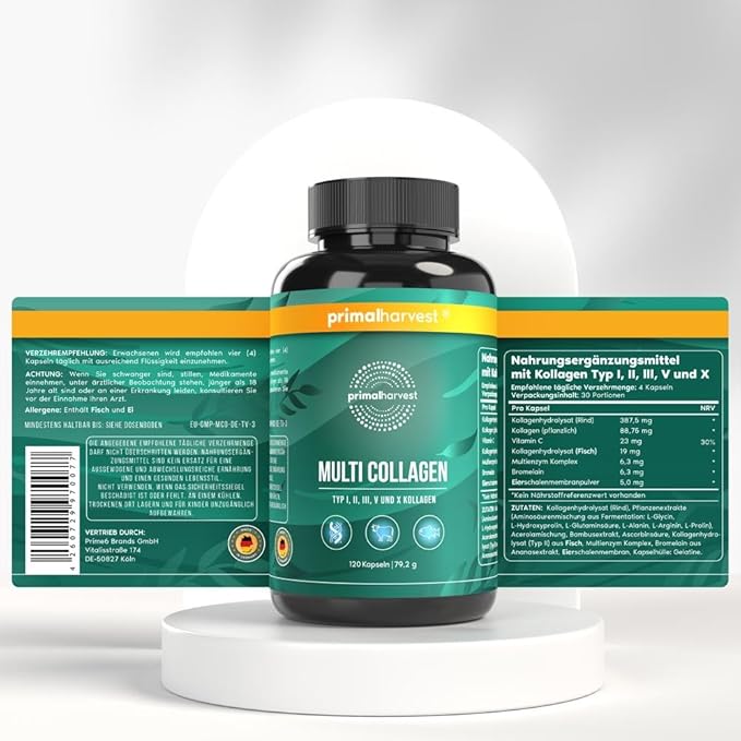 Primal Harvest Daily Two-Step Routine | Multi Collagen Pills + Vegan Protein Powder Chocolate | 2 Pack | 30 Day Supply