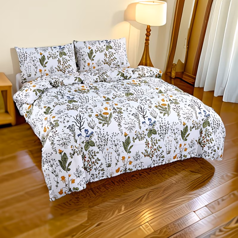 1pc, High-End Country Style, Floral Plant Printed Duvet Cover. Does Not Include The Duvet, Soft And Comfortable, Suitable for Bedrooms, Guest Rooms, Hotels, Usable in All Seasons, Machine Washable