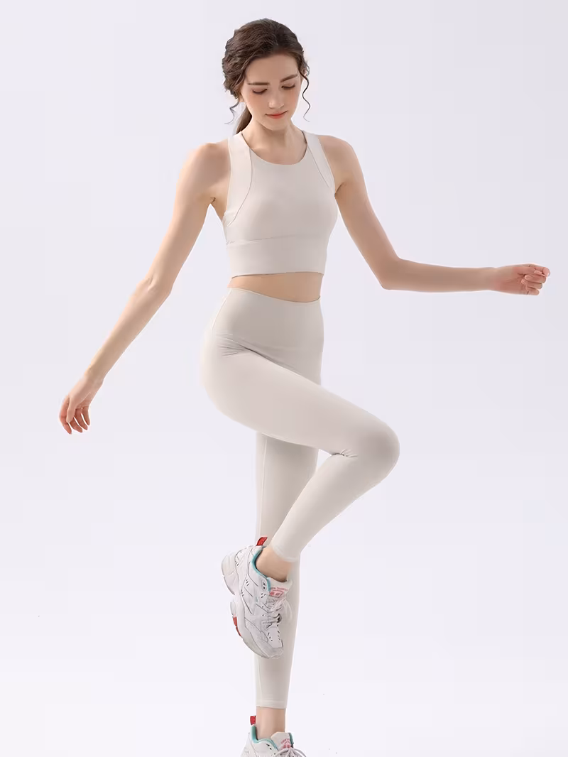 Two-Pack Summer New Yoga Wear Fashion Professional Vest Shockproof Outer Wear Backless High-Intensity Sportswear Fitness Set