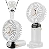 Jsdoin Hand Held Fan,Portable Handheld USB Rechargeable Fans with 5 Speeds,Battery Operated Mini Fan Foldable Desk Desktop Fans with LED Display for Home Office Bedroom Outdoor Travel