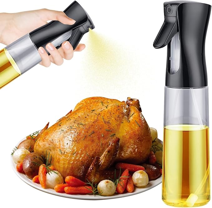 GRIFEMA 300 ml Glass Olive Oil Bottle – Refillable Oil Dispenser for Cooking & Air Fryer, Dishwasher-Safe Glass Kitchen Oil Shooter, GE2002B-300