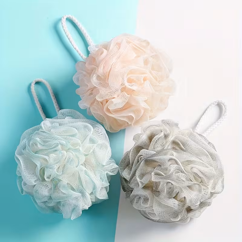 Set of 4 Large Bath Bombs Designed for Back Rubbing, Featuring Floral Shapes. Ideal for Home Bathroom Use, These Products Serve As Cleaning Tools
