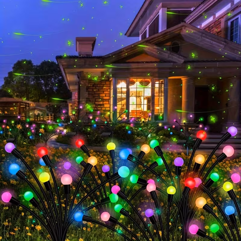 New Upgraded Set of 10 Solar Firefly Lawn Lights, Suitable for Garden LED Wind-Driven Stake Decoration, Outdoor Pathway And Grass Lighting, Perfect for Christmas, New Year, Ramadan, Home Courtyards, And Garden Ambiance Lighting