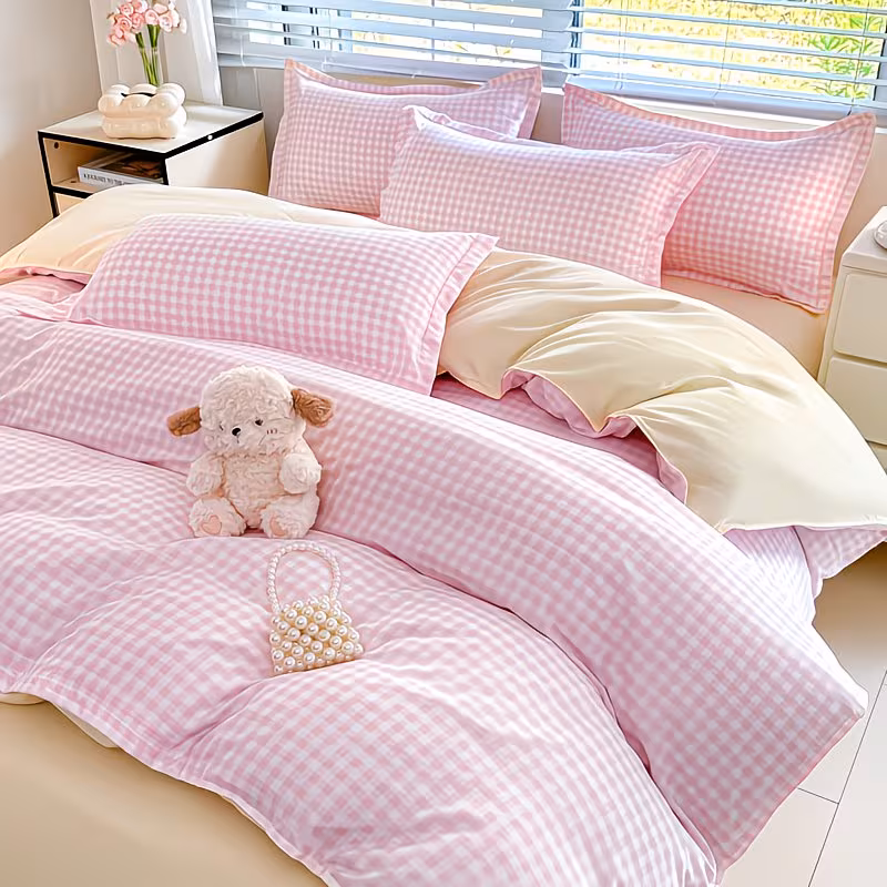 Luxurious 4pcs bedding - Soft And Breathable Floral Print Duvet Cover, Flat Sheet, And Pillowcases - Skin-Friendly Polyester, Machine Washable - Perfect for All Seasons