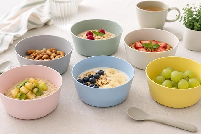 Ikea 204.613.78 Kalas Pack of 6 Plastic Bowl Dishes Multi Coloured Pastel