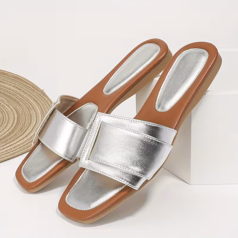 New Fashion Women'S Flat Slippers, Can Be Worn Outside, 2025 Summer Fashion Women'S New Slippers, Women'S Flat Versatile Cool Slippers, Summer Cool Slippers, Flat Shoes, Women Shoes