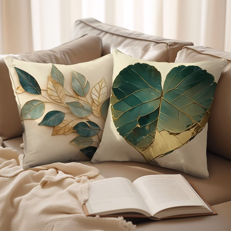 4pcs Greenery Pattern Pillow Cover