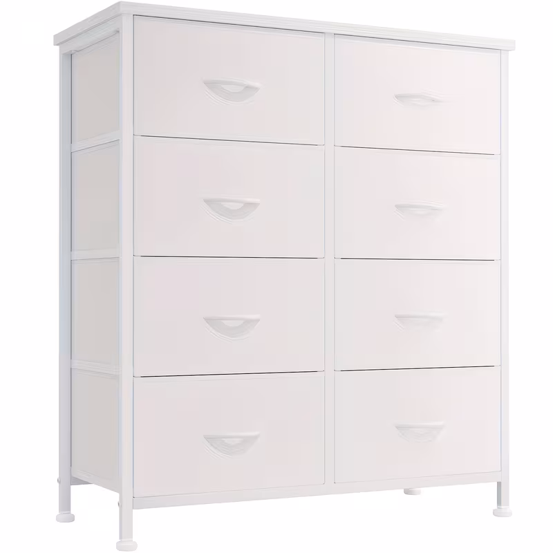 8 Drawer Storage And Organization, Home Dresser And Chest Of Drawers with 8 Fabric Storage Drawers Tower Unit, Bedroom Dresser with Wood Top, Thickened Frame for Bedroom, Living Rooms, Hallways