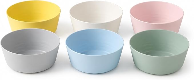 Ikea 204.613.78 Kalas Pack of 6 Plastic Bowl Dishes Multi Coloured Pastel