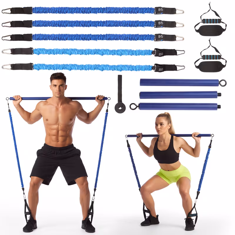 Pilates Resistance Bands Set | Multi-Functional Fitness Equipment for Yoga and Stretching Exercises at Home