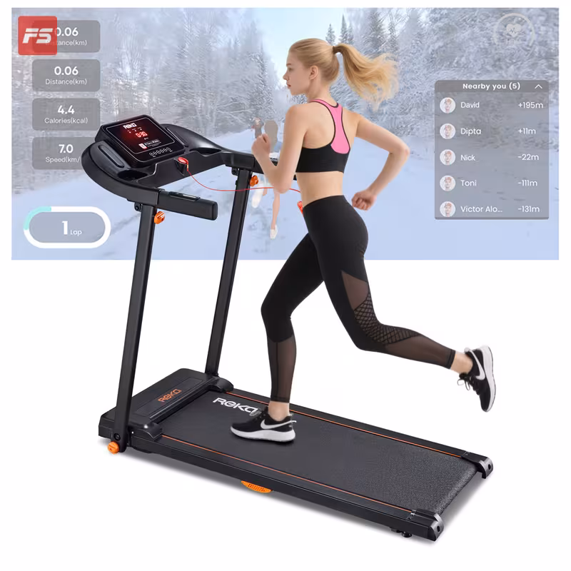 REKA Fitness Walking Pad / Running Treadmill – 2.5HP, 12 km/h Speed, Heart Rate Pulse Sensors, Dual Speakers and APP Control – Home or Office