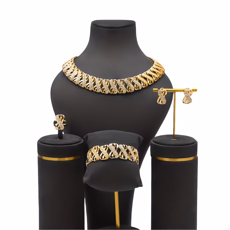 American Ladies' Luxury Jewelry Set Clothing Additions Elegant Necklace, Bracelet Combination Set Daily Gift Party Music Festival Vacation Wedding Banquet Celebration Festival Clothing