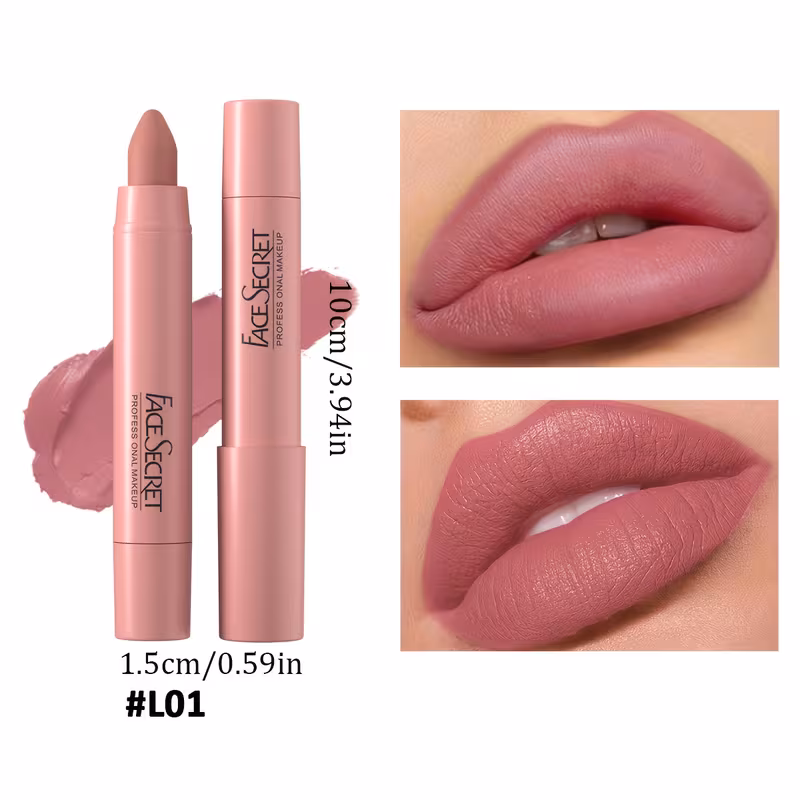 3pcs Wax-Based Crayon Lipstick Set - Waterproof Long-Lasting Matte Lip Color with Rich, & Nude Shades Suitable for All Skin Tones - Blurs Lip Lines, New Year & Valentine' Day Gift