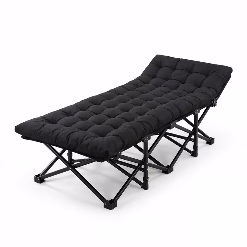 Large Outdoor Folding Bed Camping Cot, Lightweight Guest Bed with Adjustable 6 Positions, Comfortable Mattress And Pillows, Breathable Fabric, Portable Durable, Suitable for Outdoor Use