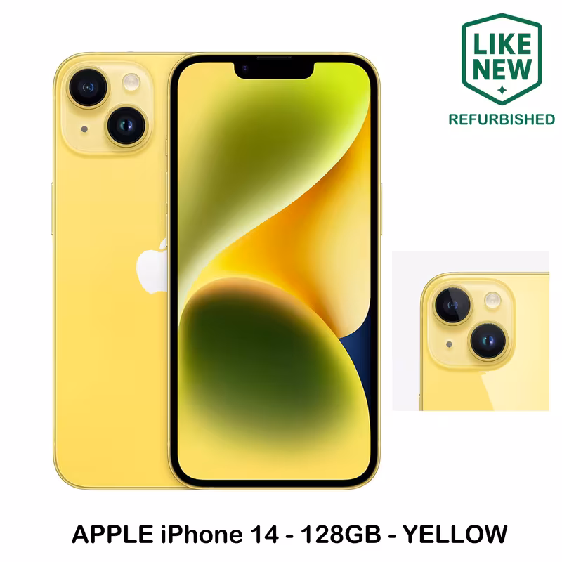 Apple iPhone 14 - 128 GB - YELLOW - RENEWED / REFURBISHED - LIKE NEW