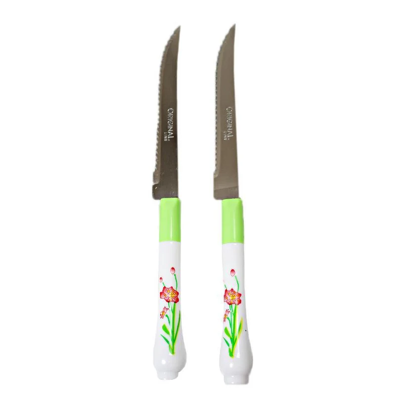 Knife Set Pack Of 2 Flower Design On Handles