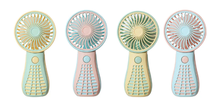 Mini Hand Fan 13 cm USB Rechargeable Assorted Colours 7152