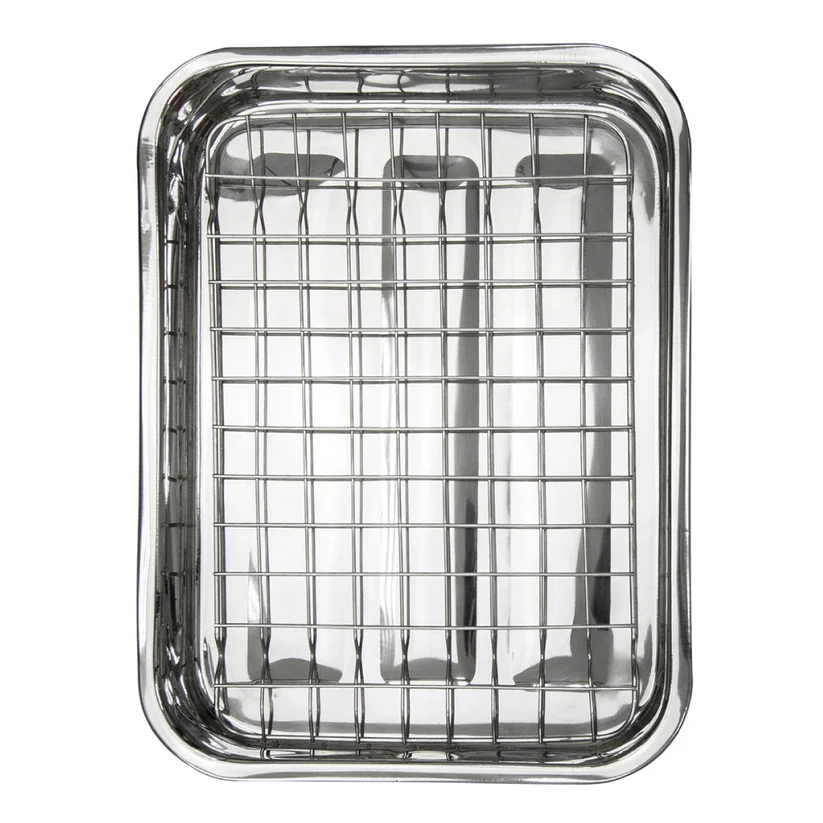 SQ Lustro Lasagne Oven Roasting Tin Tray with Rack W 31cm x D 24cm x H 5cm / 3.5L