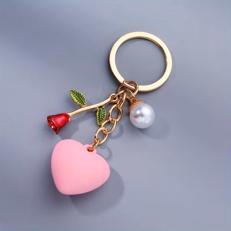 1 for Man Creative Fashion Rose Love Keychain