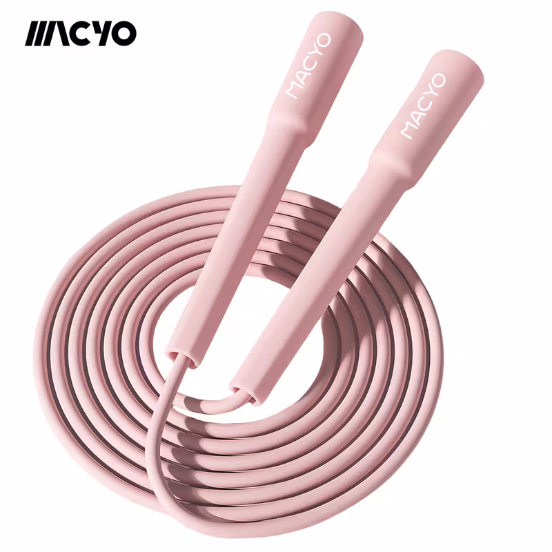 MACYO Lightweight Jump Rope - 5mm Matte PVC, Adjustable Tangle-Free & Kink-Free, Speed Rope for Men & Women Black, Durable & Comfortable Grip, Home Workout Equipment | Sleek Black Rope | Smooth Texture Rope, Jump Rope for Exercise